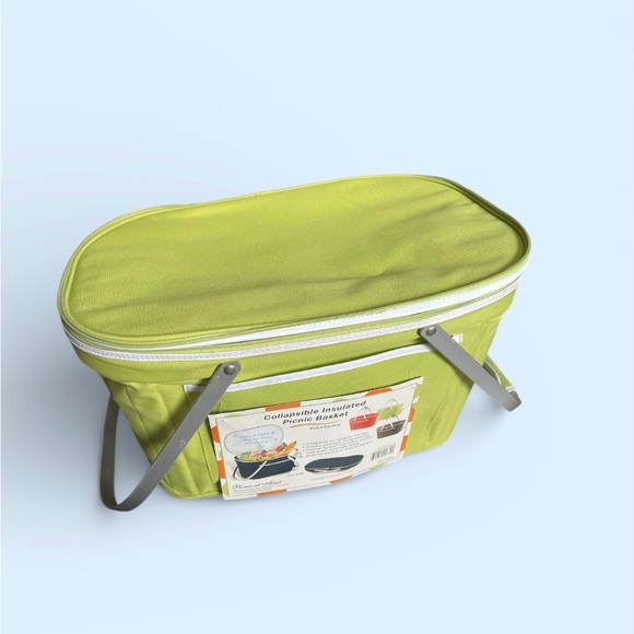 Picnic at Ascot. Other - Lime Green Insulated Picnic Basket